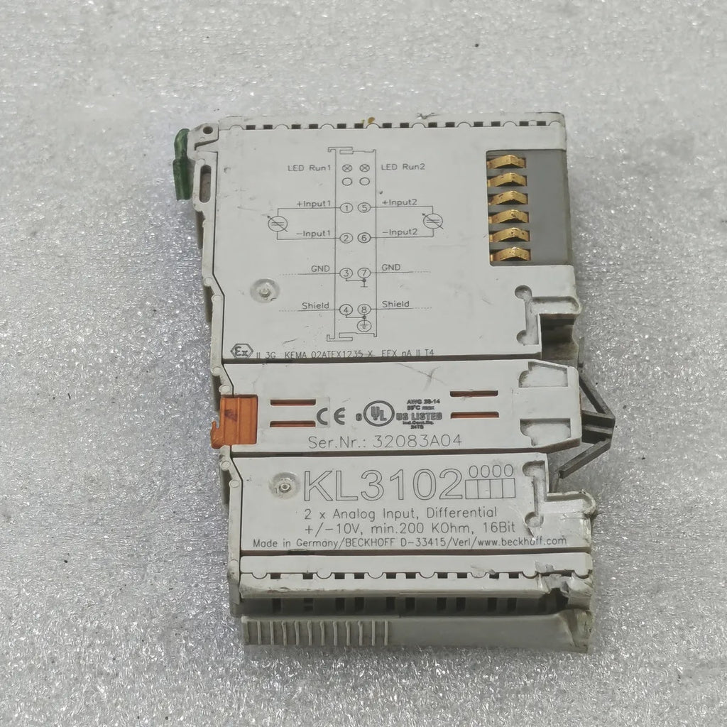Beckhoff KL3102 Analog Input Terminal 2-Ch Differential +/-10V 16Bit