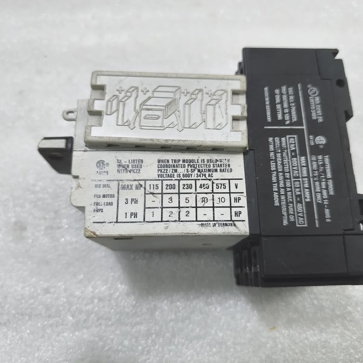 Moeller ZM-16-PKZ2 PKZ 2 Motor Breaker Trip Module 0.6-40A 600V AC 3-Phase