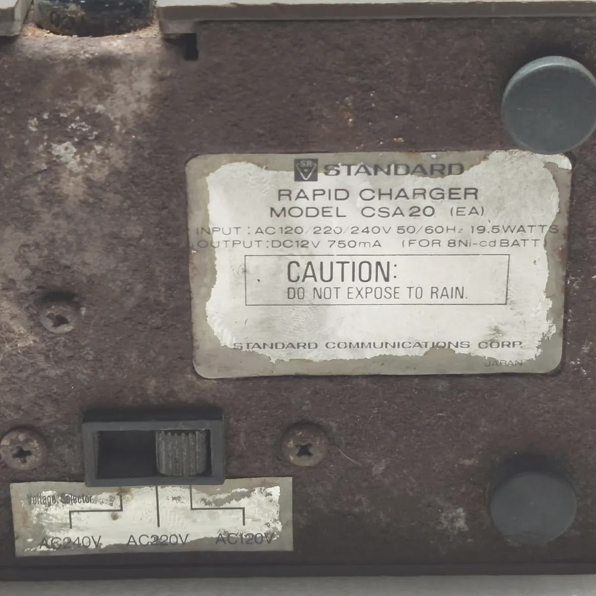 STANDARD CSA20 Rapid Battery Charger 12V 750mA