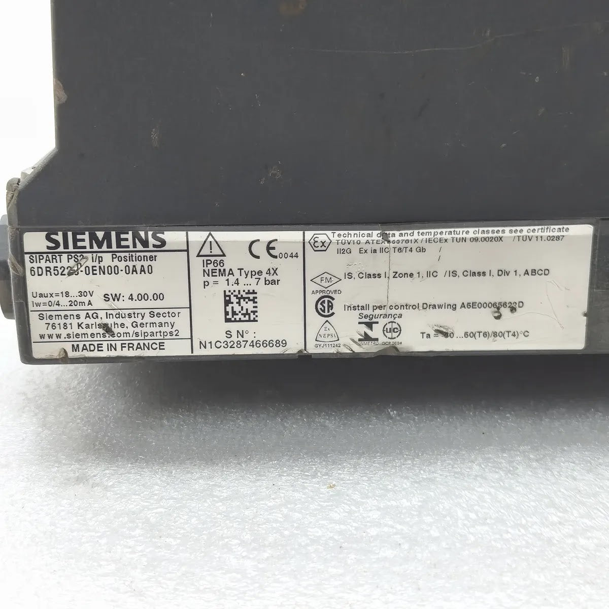 SIEMENS 6DR5220-0EN00-0AA0 SIPART PS2 Valve Positioner 4-20mA 1.4-7 bar