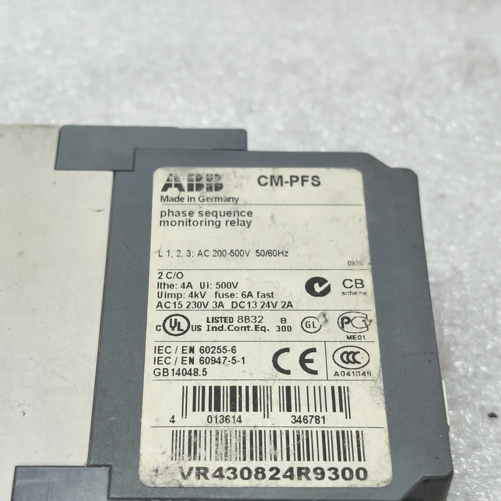 ABB CM-PFS 1SVR430824R9300 Phase Sequence Monitoring Relay 200-500V