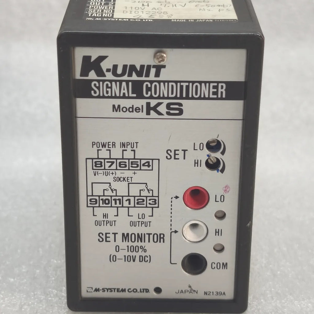 M-SYSTEM KS-A5-C-X K-UNIT DC Alarm Signal Conditioner 4-20mA 110V AC
