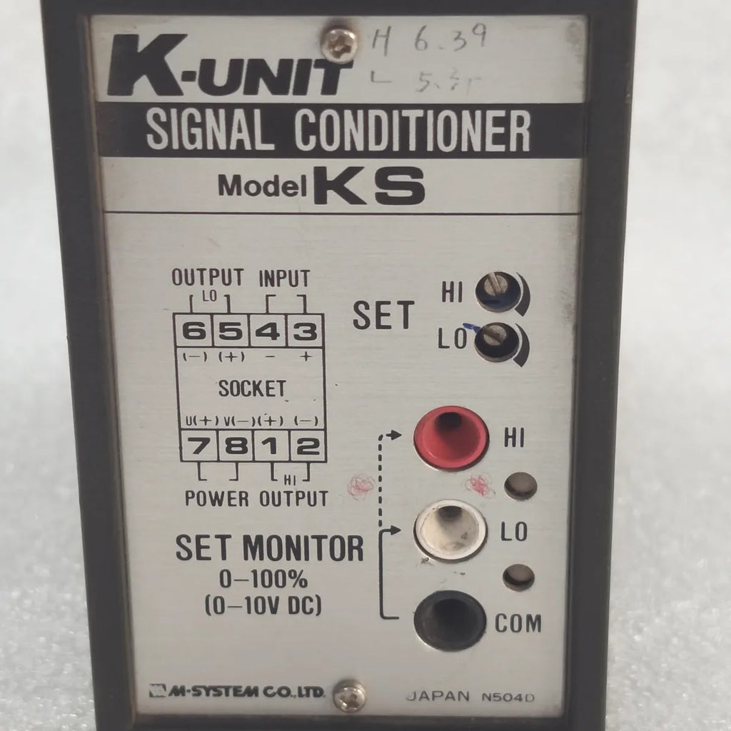 M-SYSTEM KS-72-R K-Unit DC Alarm Signal Conditioner -10-10V DC 24V DC