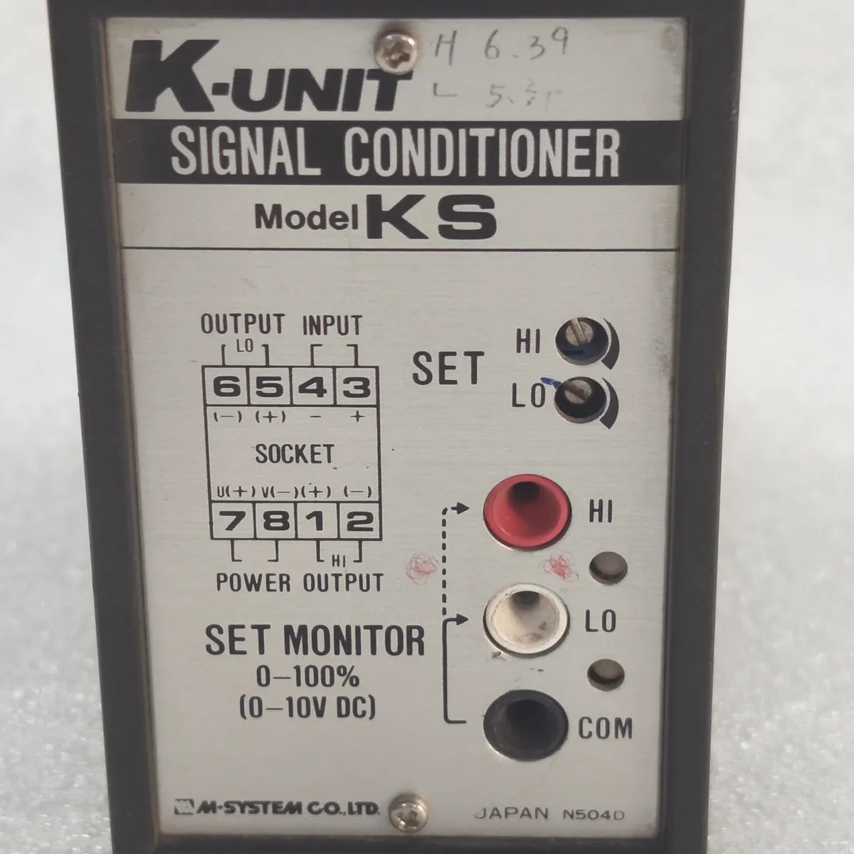 M-SYSTEM KS-72-R K-Unit DC Alarm Signal Conditioner -10-10V DC 24V DC