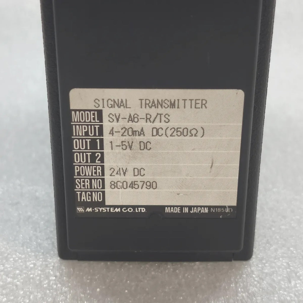 M-SYSTEM SV-A6-R/TS Signal Transmitter 4-20mA to 1-5V DC 24V DC