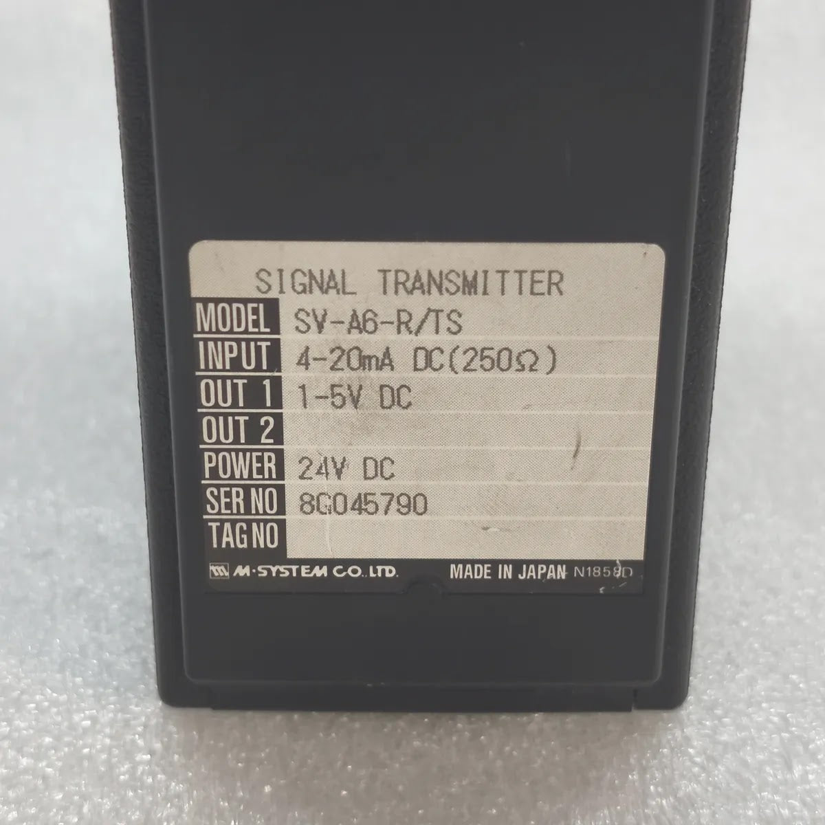 M-SYSTEM SV-A6-R/TS Signal Transmitter 4-20mA to 1-5V DC 24V DC