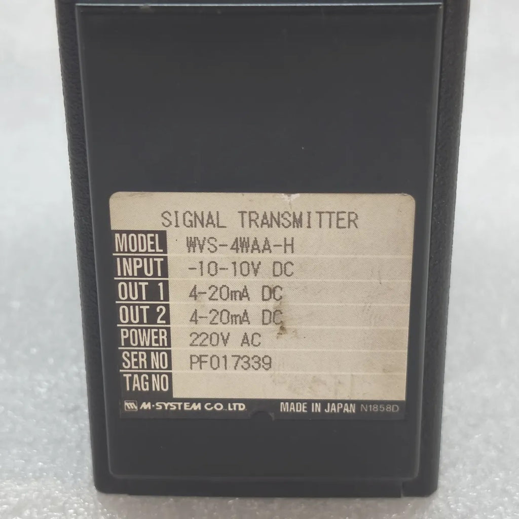 M-SYSTEM WVS-4WAA-H Signal Transmitter -10-10V DC to 4-20mA 220V AC