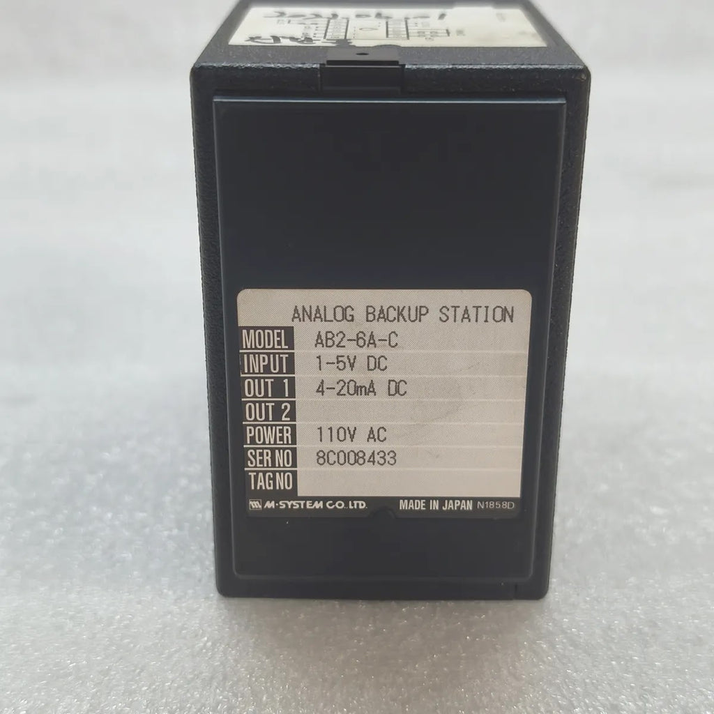 M-SYSTEM AB2-6A-C Analog Backup Station 1-5V DC In 4-20mA Out 110V AC