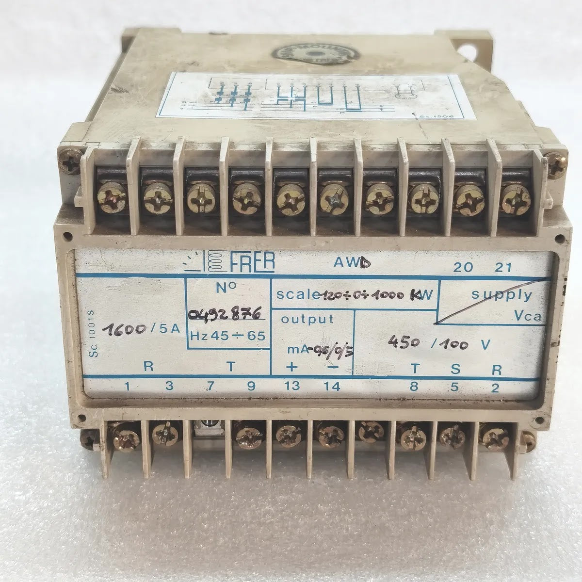 FRER AWD SC 1001S Active Power Transducer 1600/5A 450/100V 45-65Hz Scale