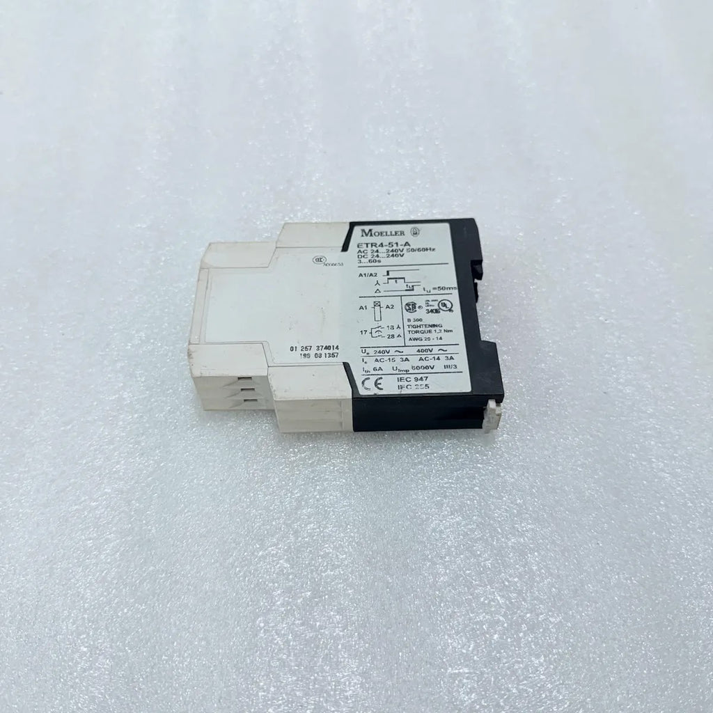Moeller ETR4-51-A On-Delay Timing Relay 3-60s 24-240V AC/DC Ue 240/400V