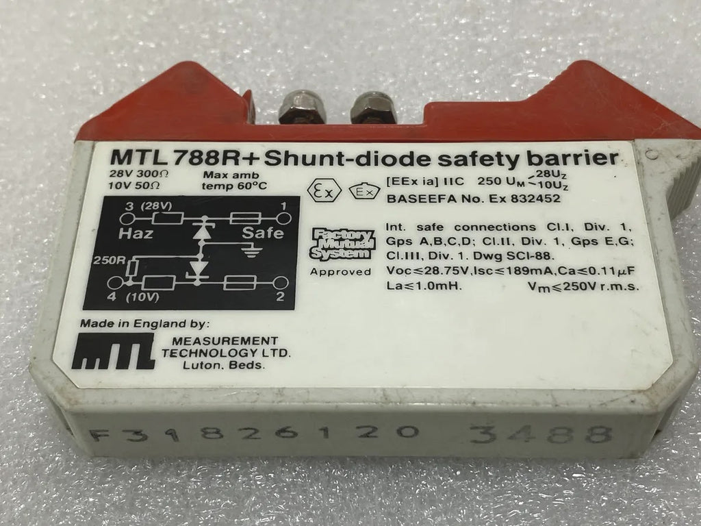 MTL 788R+ Shunt-Diode Zener Safety Barrier 28V 300 Ohm EEx ia IIC Pre-Owned