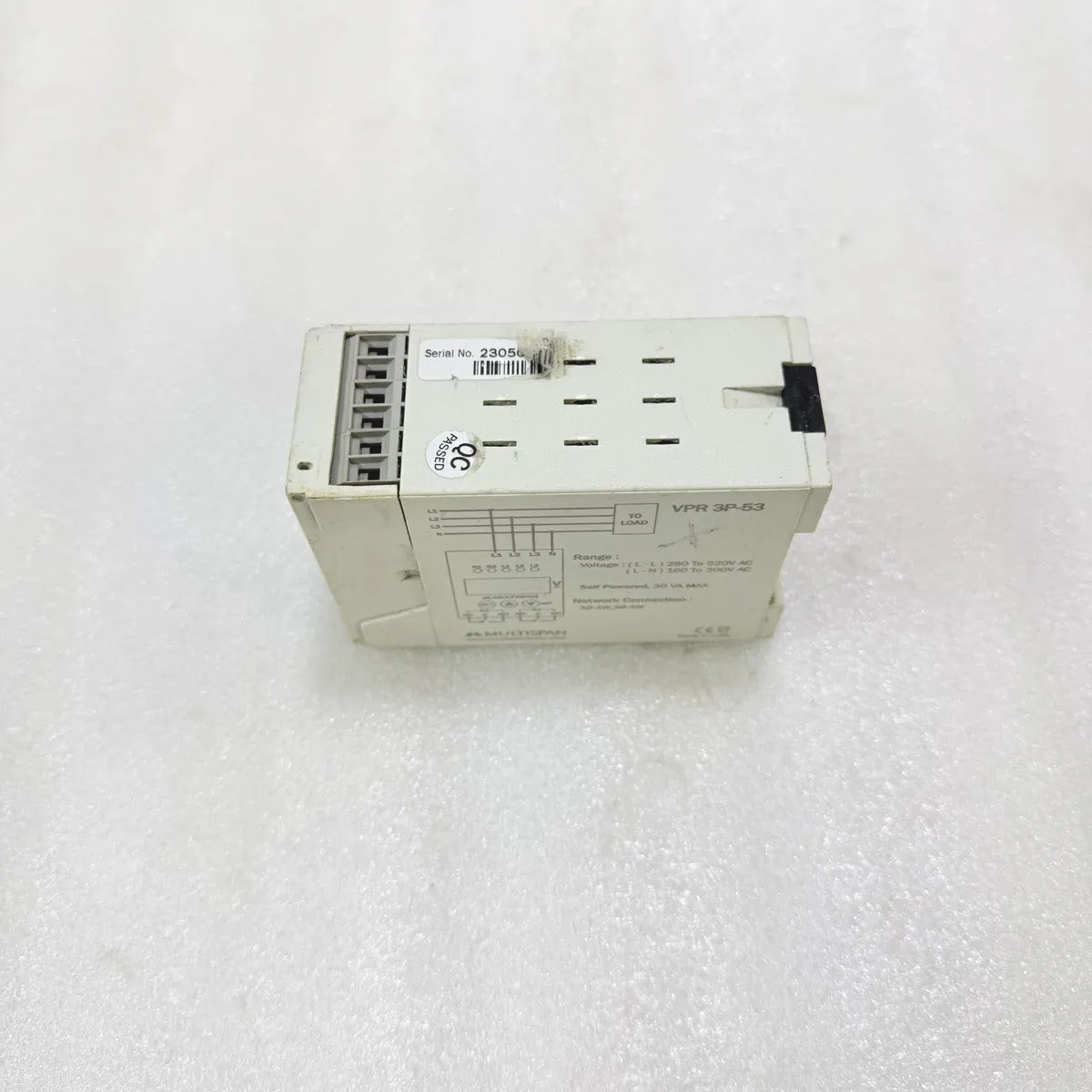 Multispan VPR-3P-53 3-Phase Voltage Protection Relay Pre-Owned