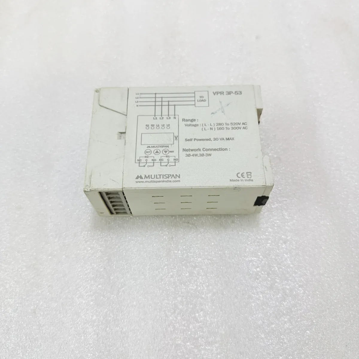 Multispan VPR-3P-53 3-Phase Voltage Protection Relay Pre-Owned