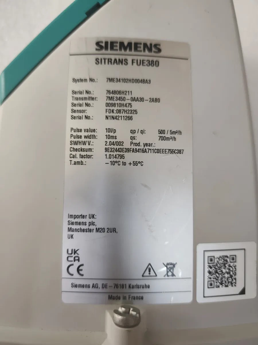 SIEMENS 7ME3450-0AA30-2AB0 SITRANS FUE080 Ultrasonic Flow Transmitter 115-230V