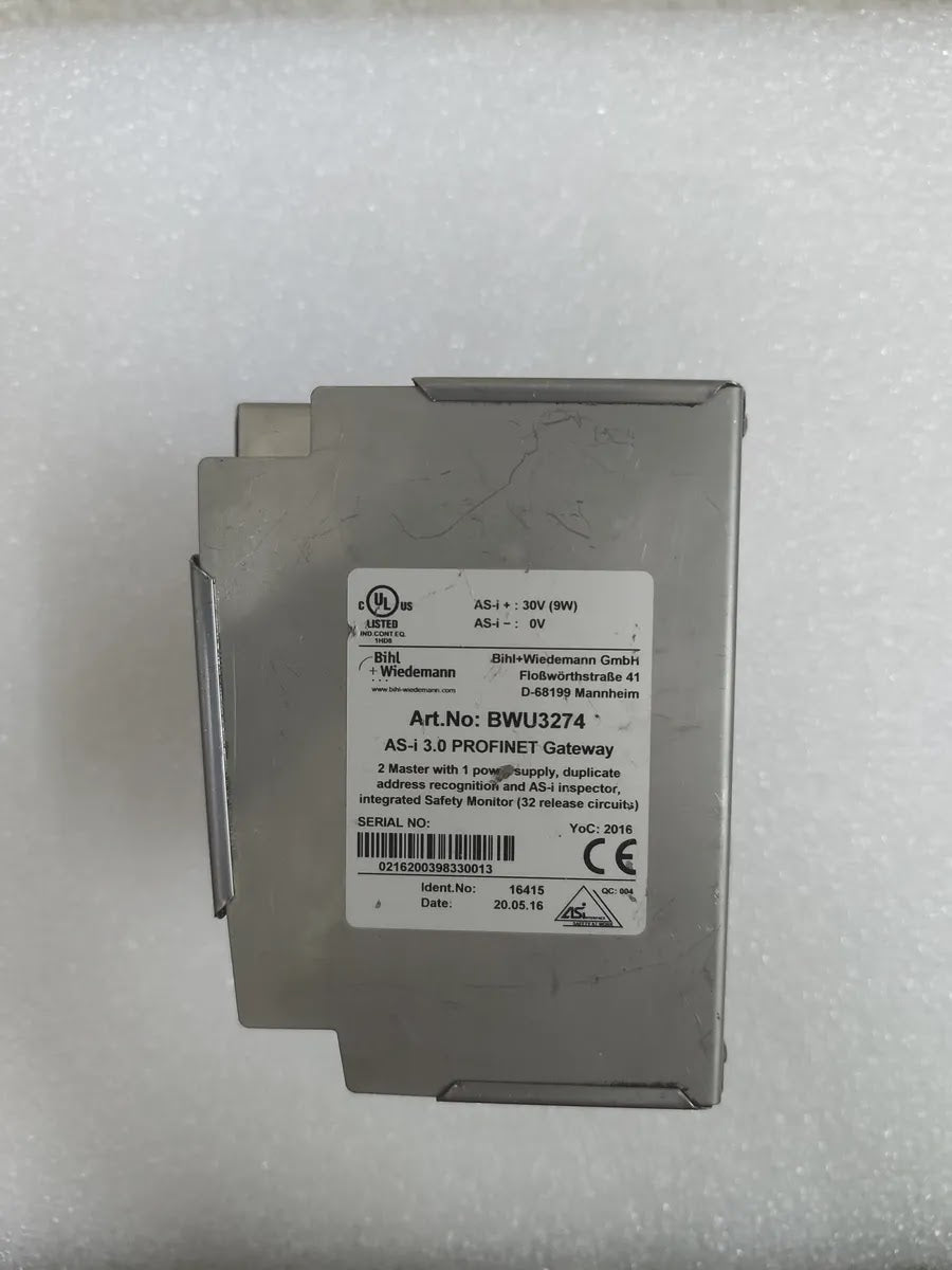 BIHL+WIEDEMANN BWU3274 AS-i 3.0 PROFINET Gateway 30V 9W