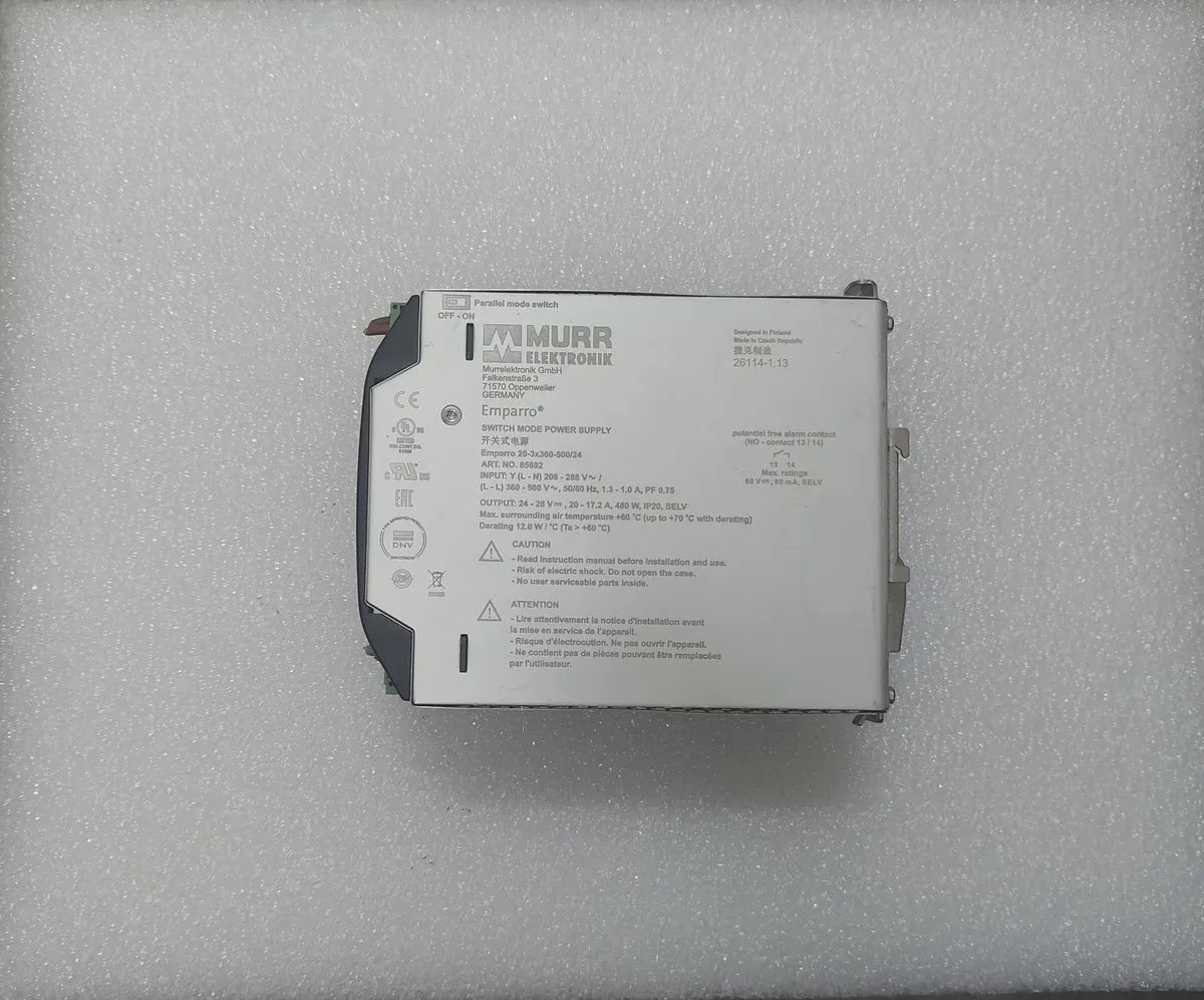 MURR ELEKTRONIK 85692 Emparro 20-3x360-500/24 Power Supply 24V 20A