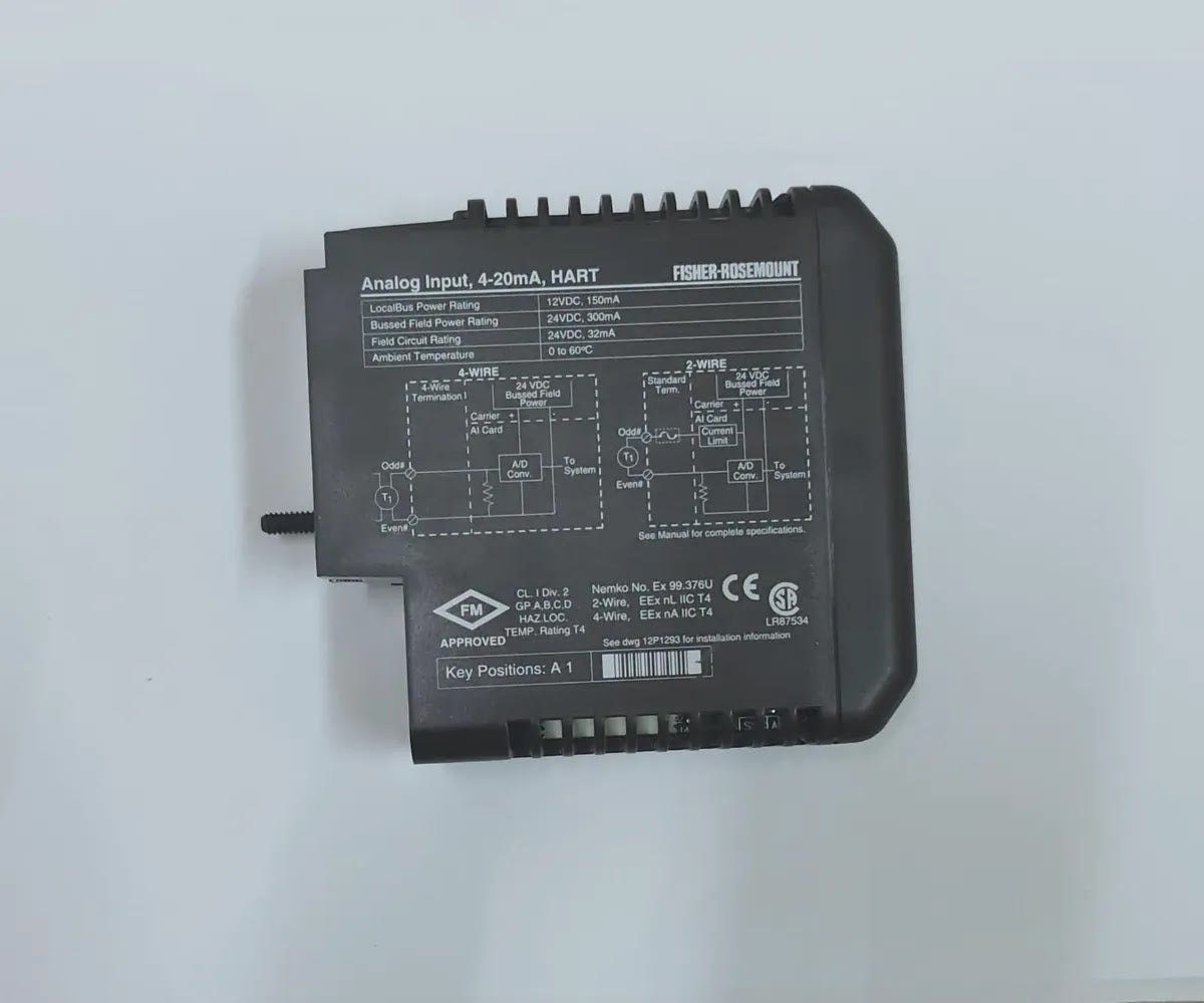 FISHER-ROSEMOUNT KJ3002X1-BA1 DeltaV Analog Input HART Card 8-Ch 4-20mA