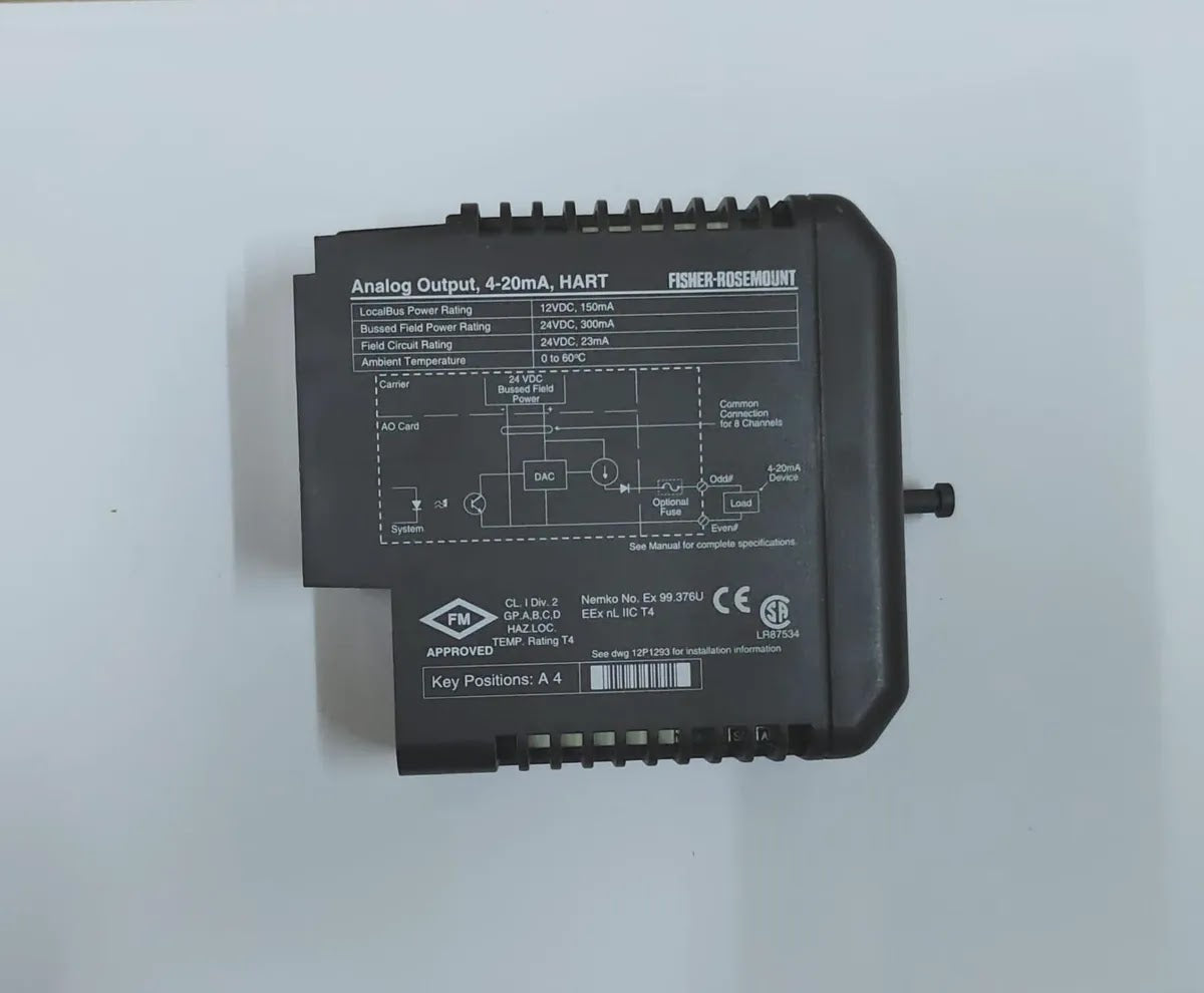 FISHER-ROSEMOUNT KJ3002X1-BE1 Analog Output Card 8-Channel 4-20mA HART