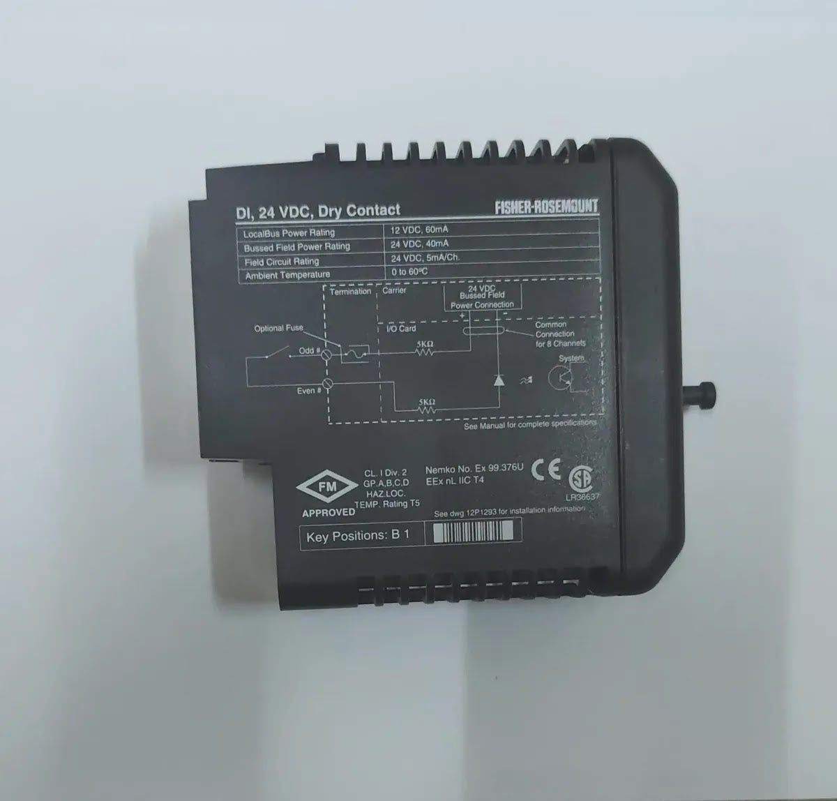 FISHER-ROSEMOUNT KJ3001X1-BB1 DeltaV Discrete Input Module 8-Ch 24VDC