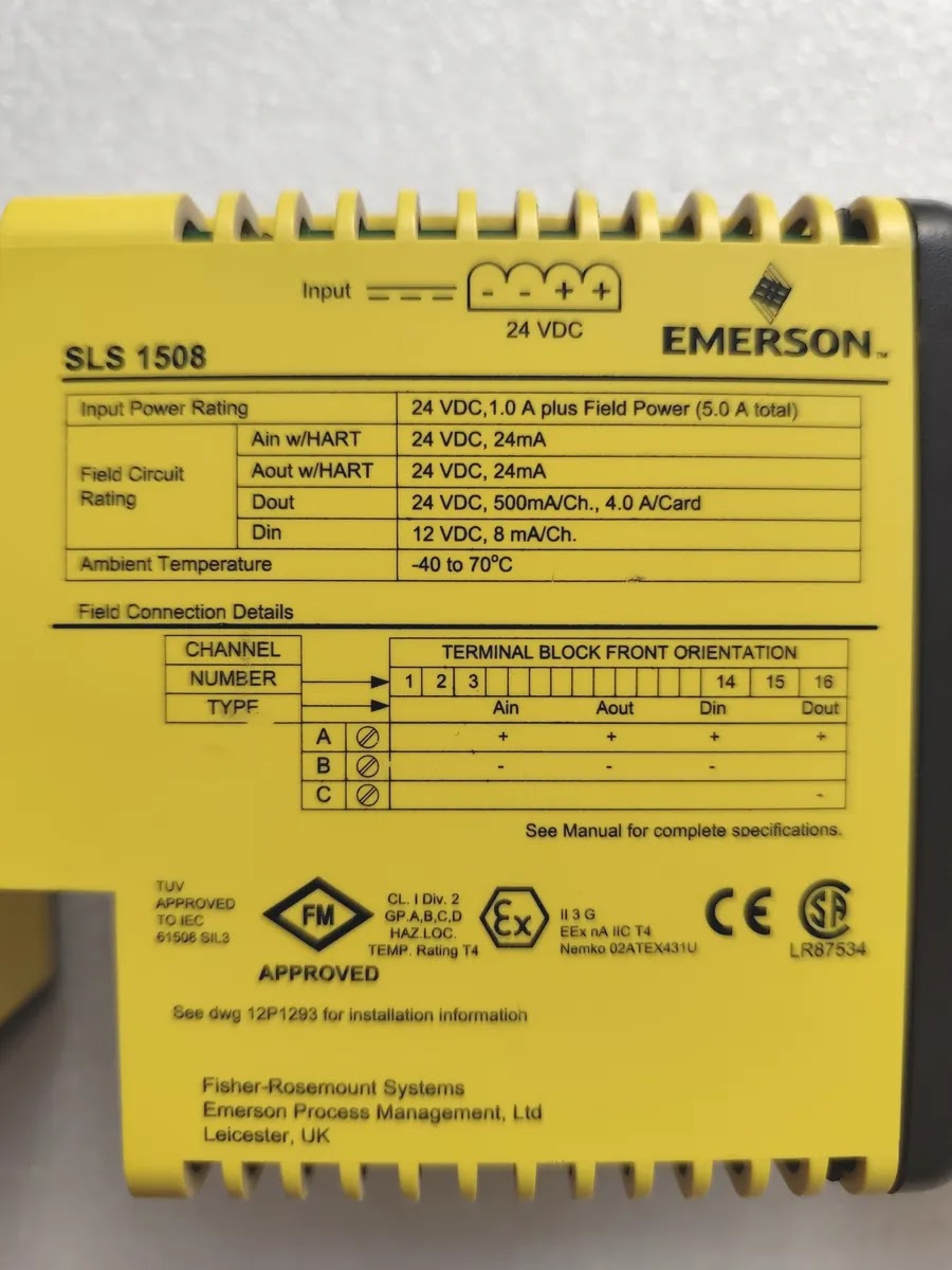 EMERSON KJ2201X1-BA1 SLS 1508 Smart Logic Solver 24VDC 16-Channel
