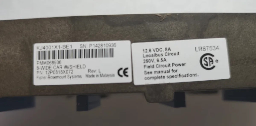 EMERSON KJ4001X1-BE1 DeltaV 8-Wide I/O Carrier 12.6VDC 8A