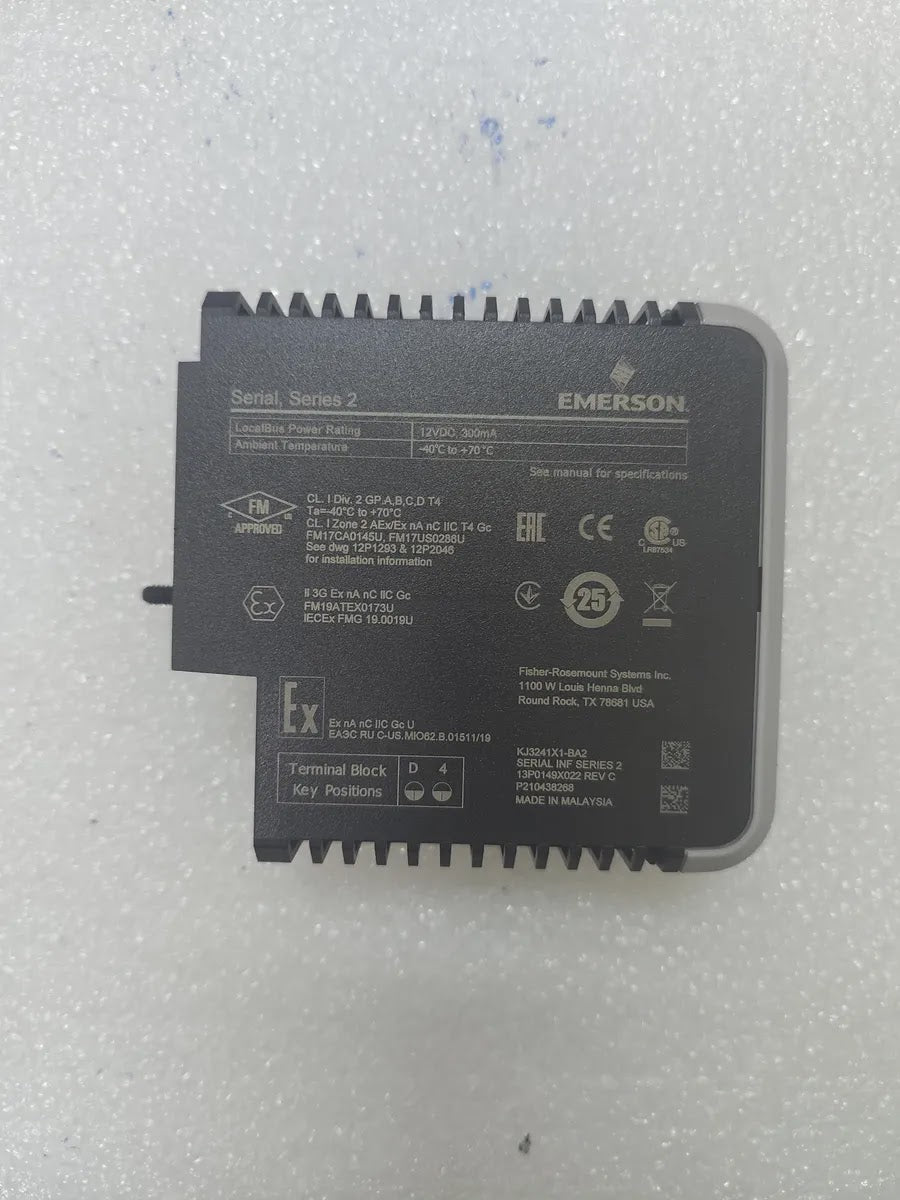 EMERSON KJ3241X1-BA2 DeltaV Serial Interface Card 12VDC 300mA