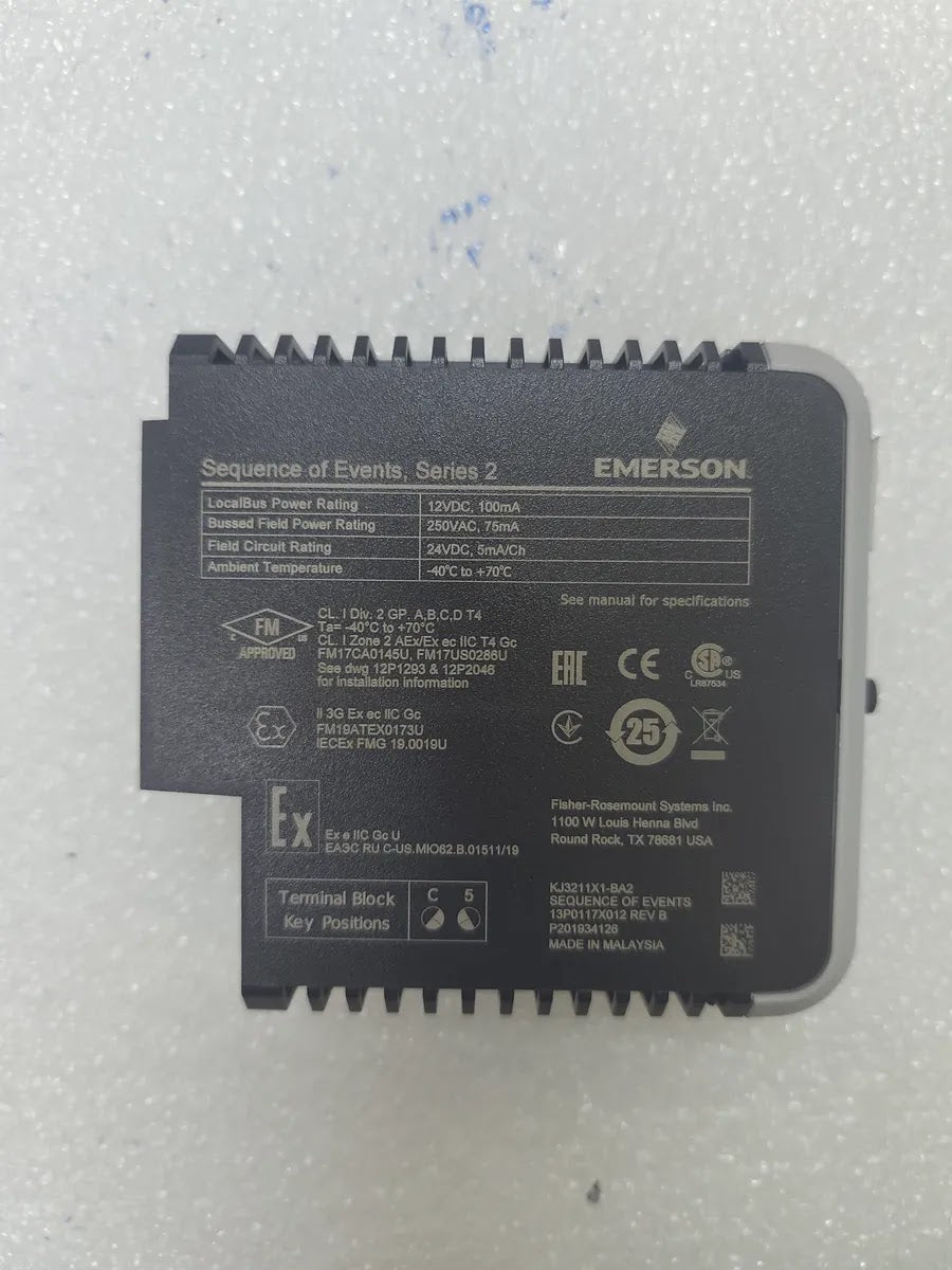 EMERSON KJ3211X1-BA2 DeltaV Sequence of Events Card 16-Ch 24VDC
