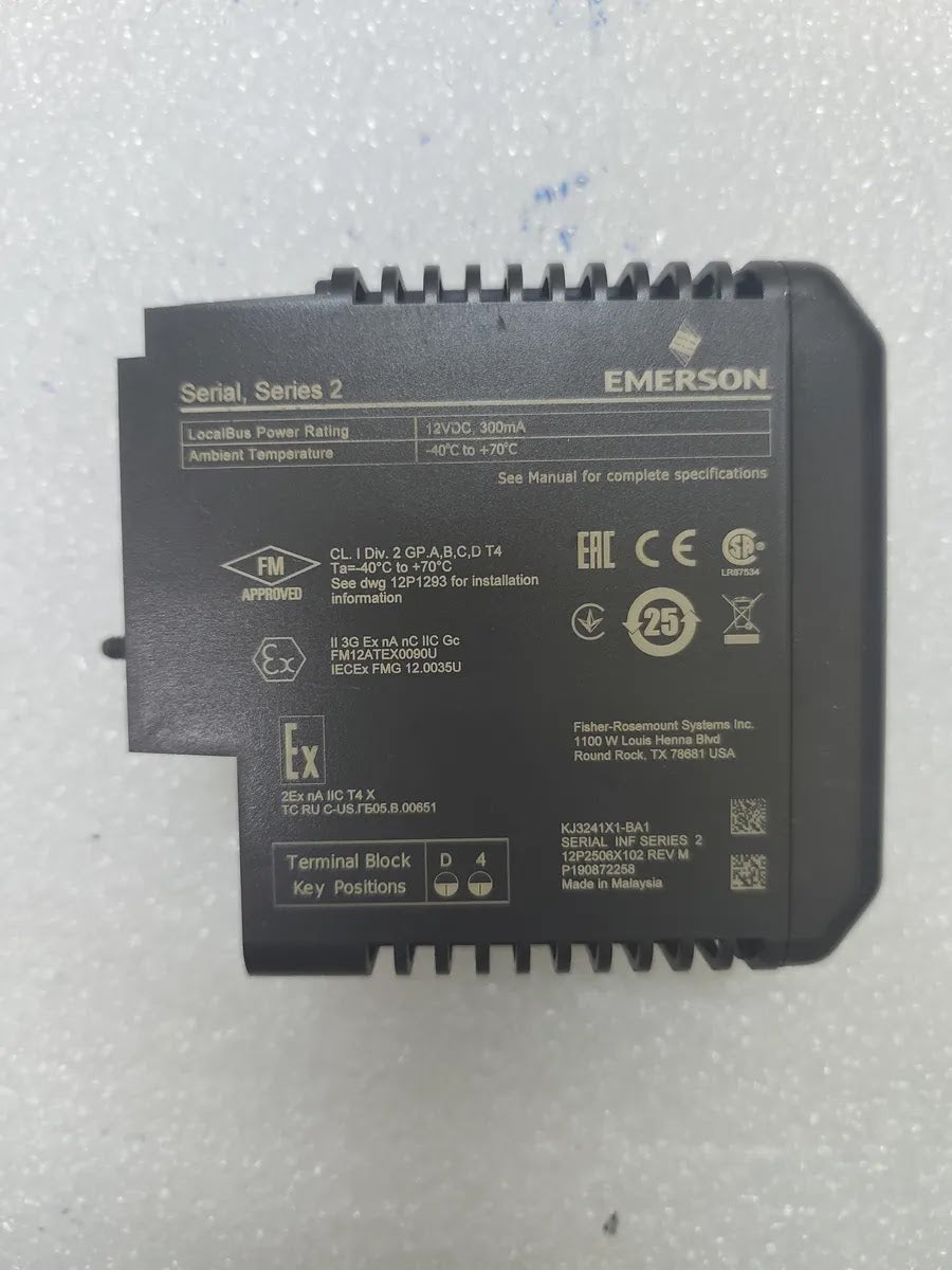EMERSON KJ3241X1-BA1 DeltaV Serial Interface Card 2-Port 12VDC