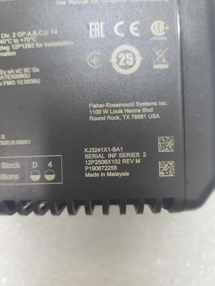 EMERSON KJ3241X1-BA1 DeltaV Serial Interface Card 2-Port 12VDC