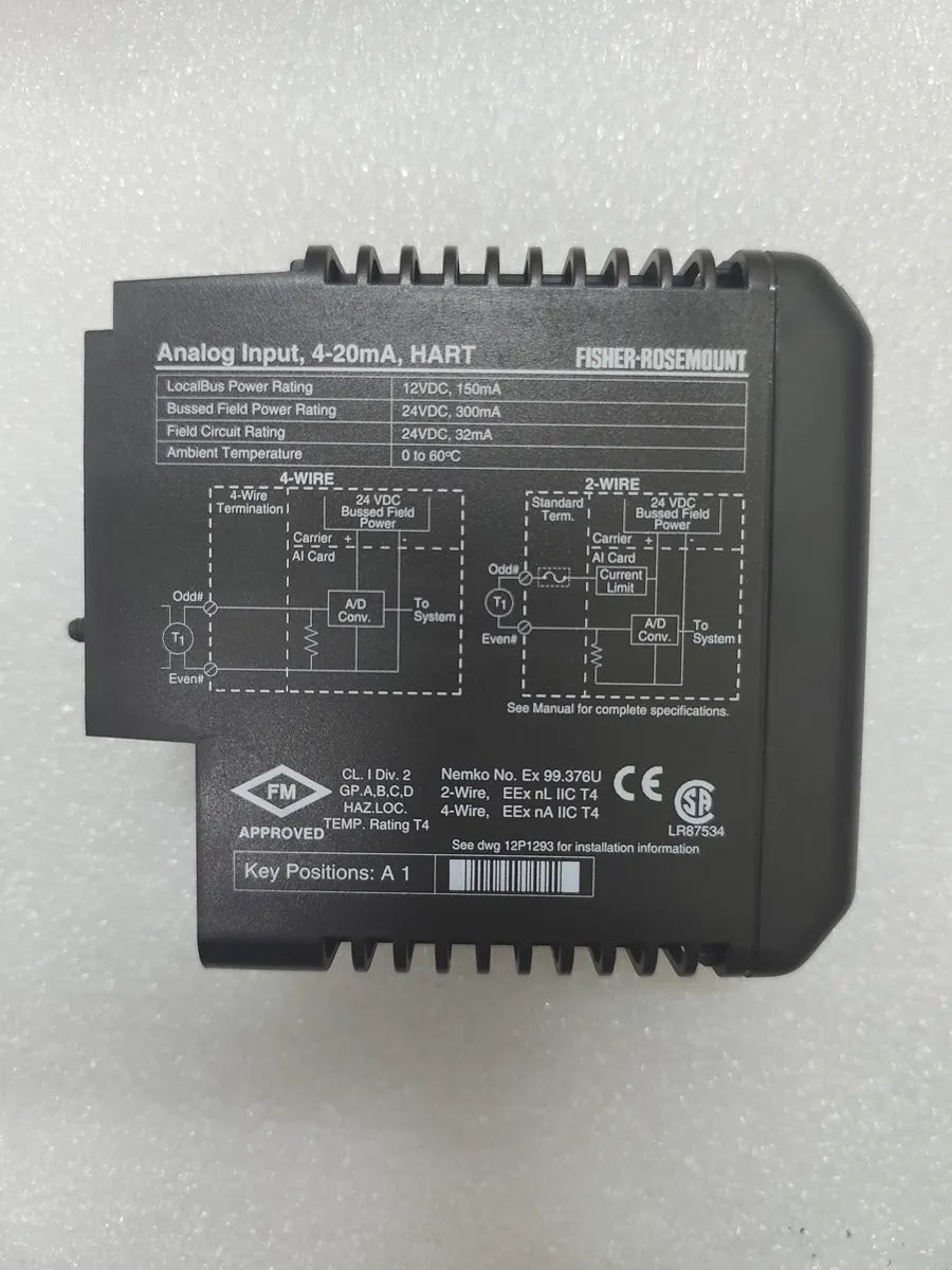 FISHER-ROSEMOUNT KJ3002X1-BA1 DeltaV Analog Input Card 8-Ch 4-20mA HART
