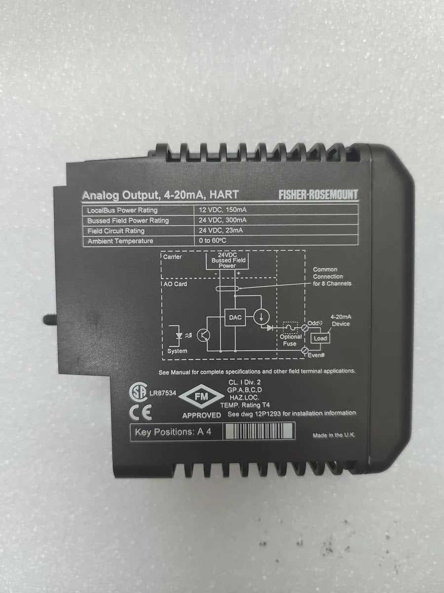 FISHER-ROSEMOUNT KJ3002X1-BE1 DeltaV Analog Output Card 8-Ch 4-20mA HART