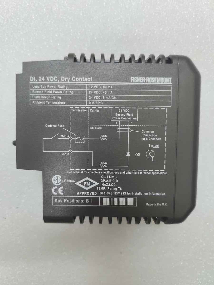 FISHER-ROSEMOUNT KJ3001X1-BB1 DeltaV Discrete Input Card 8-Ch 24VDC