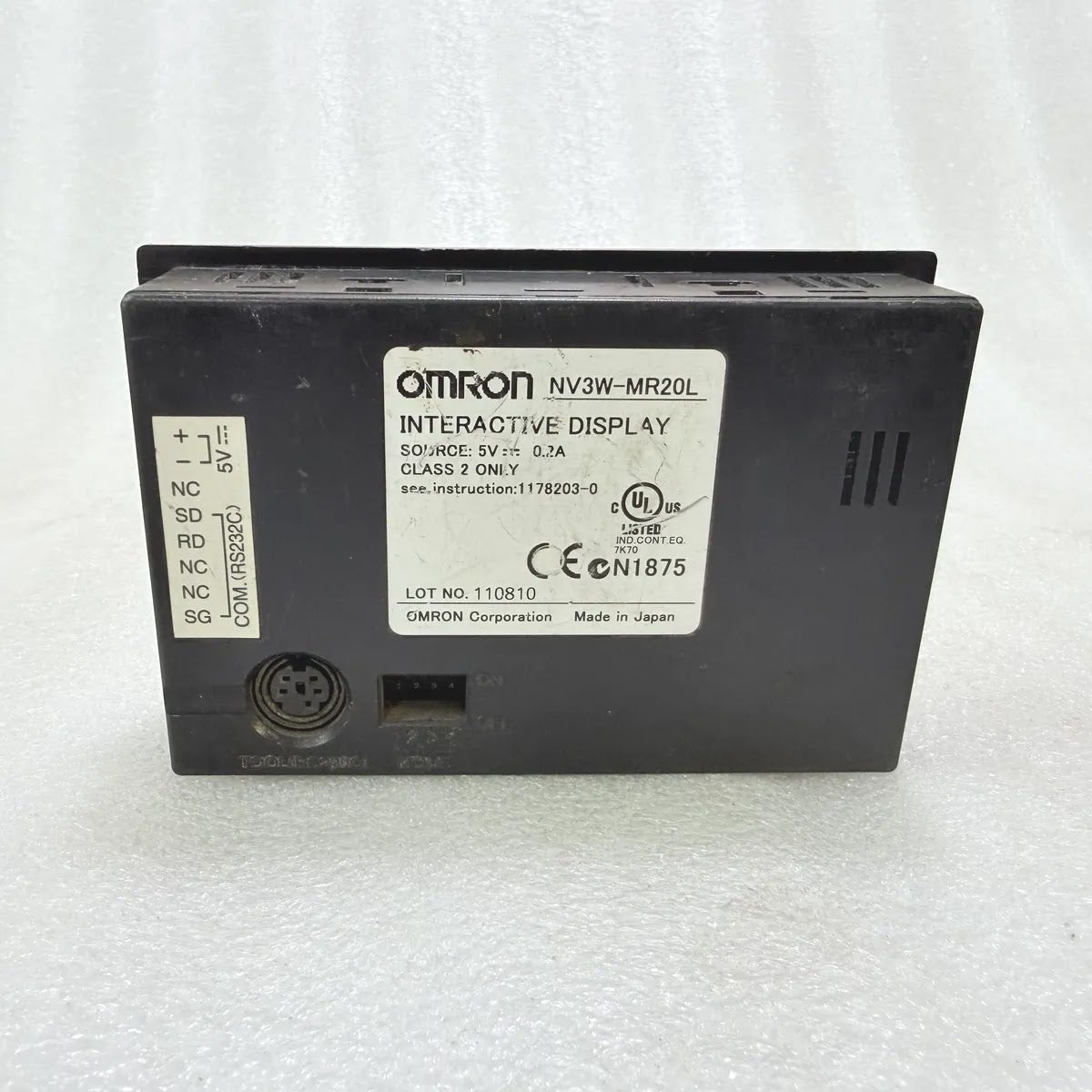 Omron NV3W-MR20L Interactive Display HMI Operator Panel Pre-Owned
