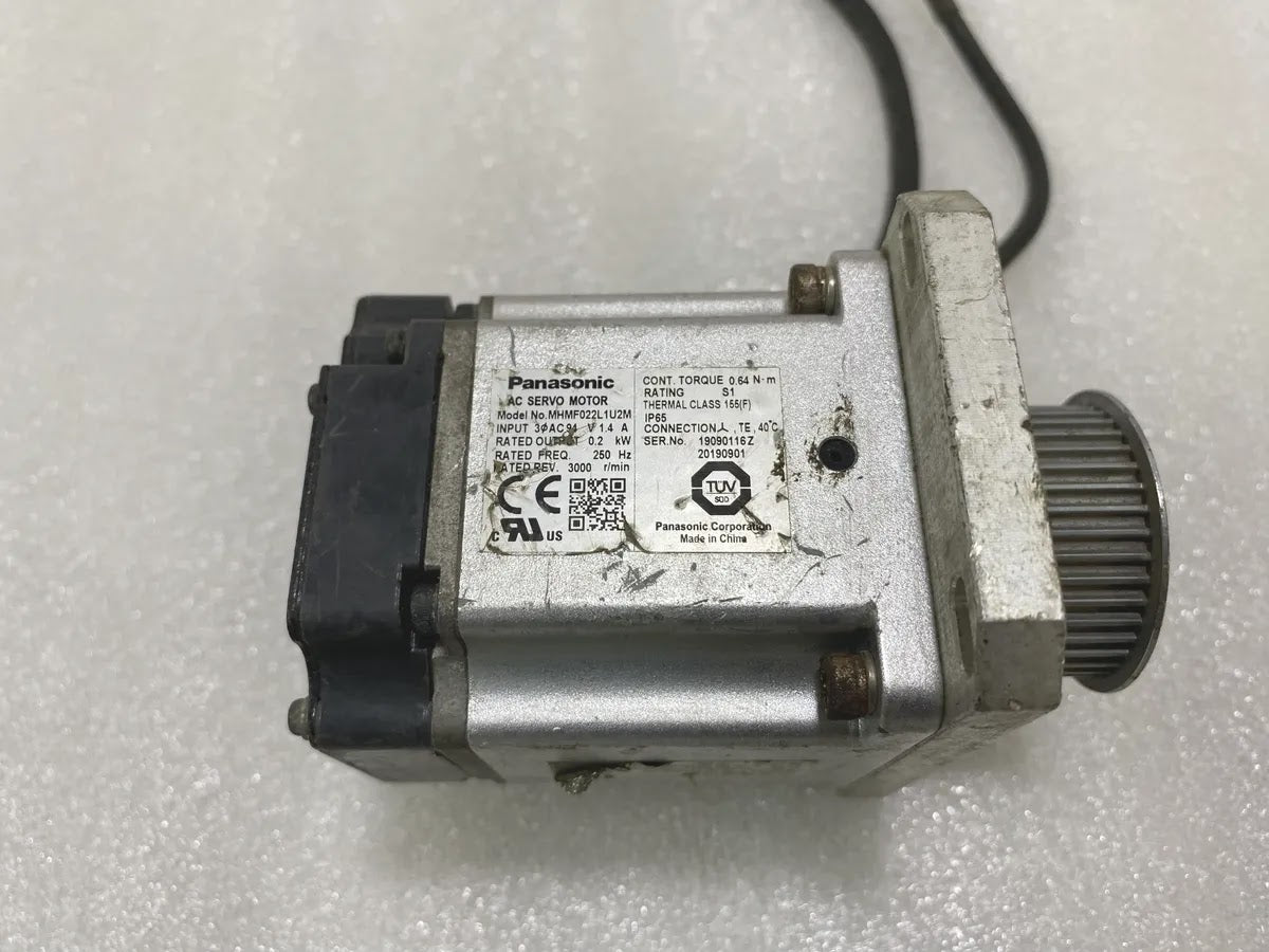 Panasonic MHMF022L1U2M AC Servo Motor 200W 3000rpm MINAS A6 IP65 Pre-Owned