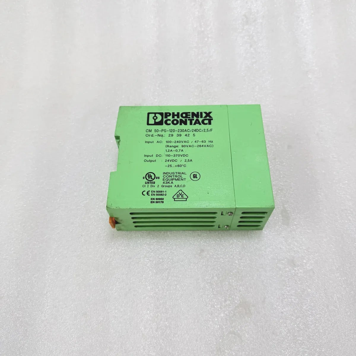 Phoenix Contact CM 50-PS 24V 2.5A Power Supply 2939425 Pre-Owned