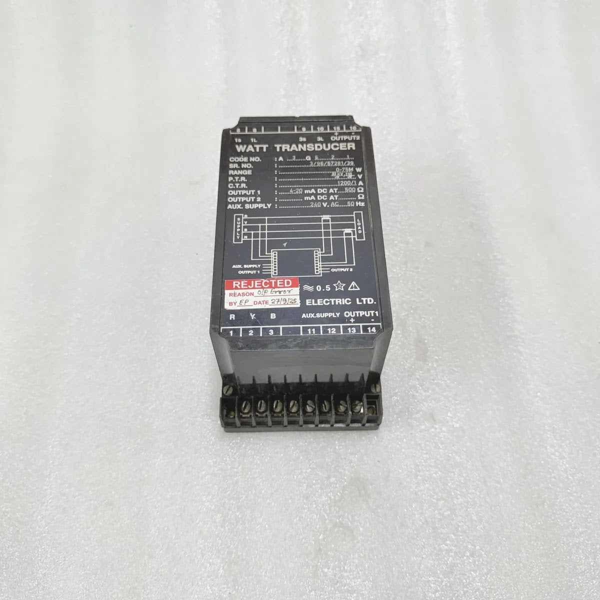 R6340N Watt Transducer 0-4A 500ohm Output FOR PARTS FAULTY