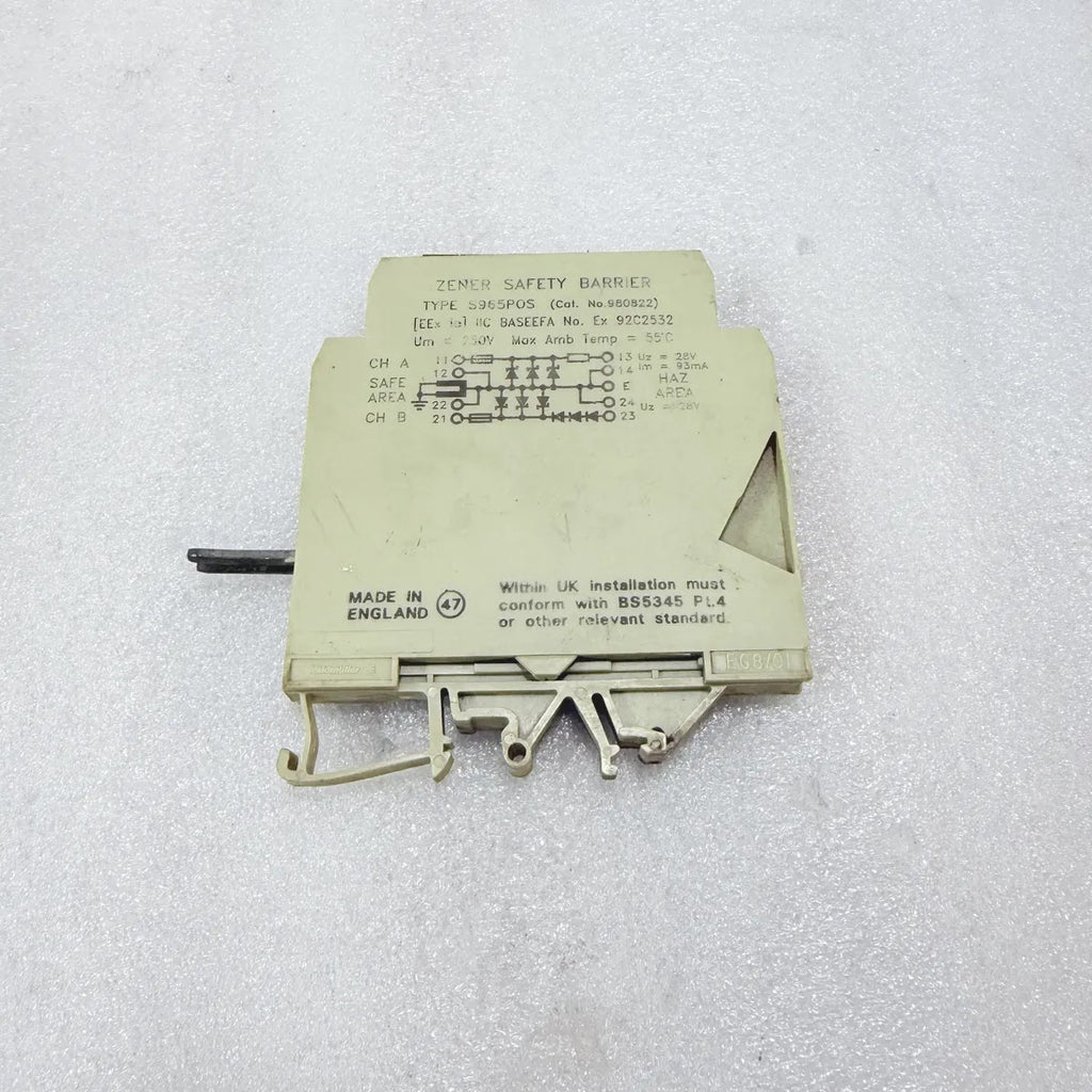 Weidmüller S965POS Zener Safety Barrier 980822 28V Dual Ch Pre-Owned