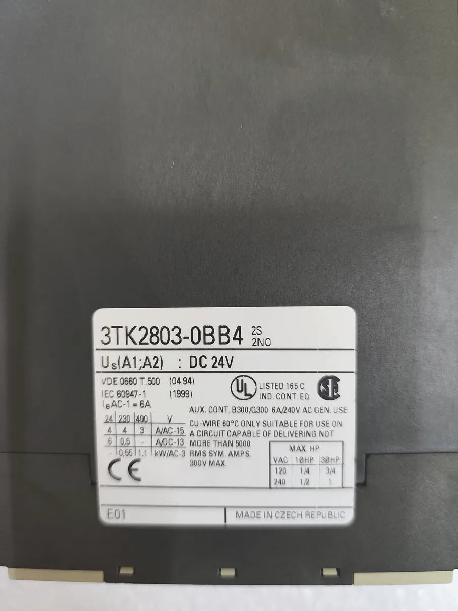 SIEMENS 3TK2803-0BB4 Safety Contactor Combination 24VDC 2NO