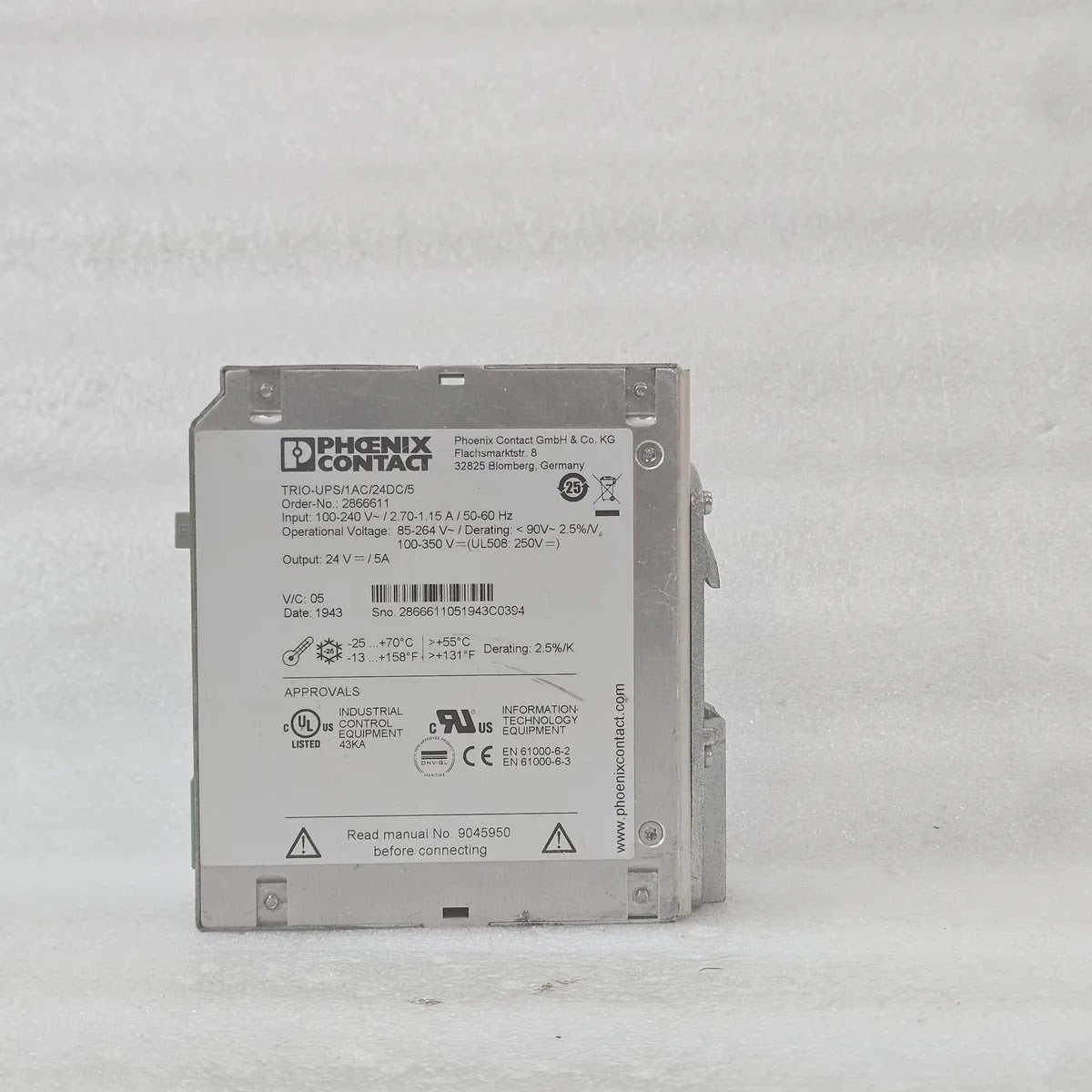 Phoenix Contact TRIO-UPS/1AC/24DC/5 DC UPS 24V 5A - FOR PARTS