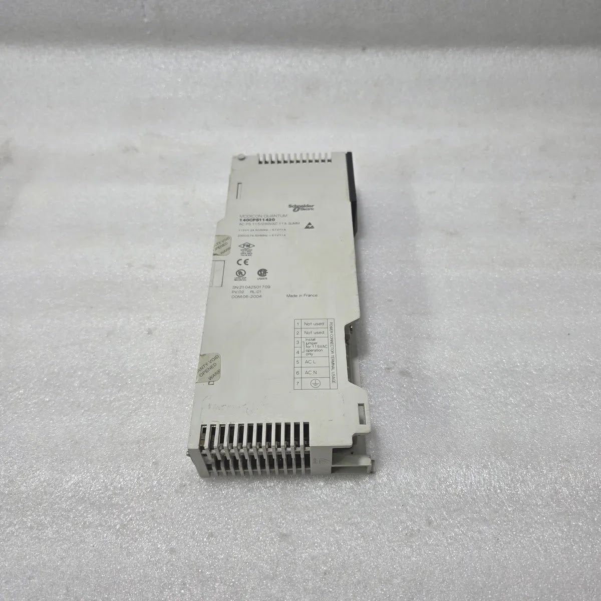 Schneider 140CPS11420 Modicon Quantum AC Power Supply 115/230V Pre-Owned