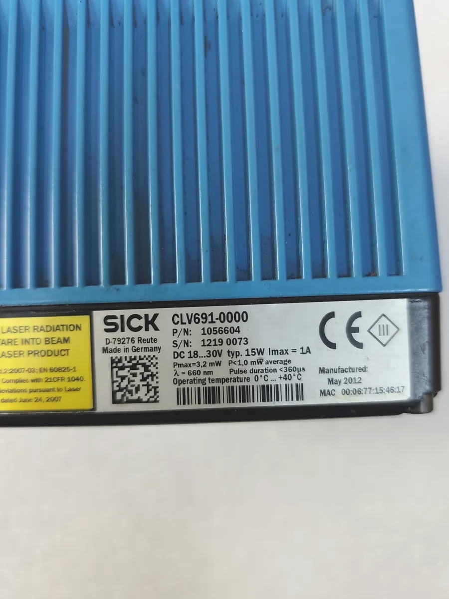 SICK CLV691-0000 Fixed Mount Barcode Scanner 18-30V DC