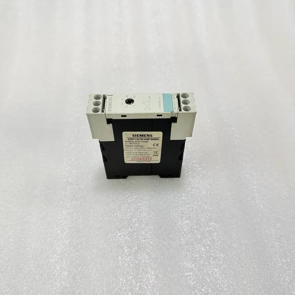 Siemens 3RP1576-1NP30 Star-Delta Timing Relay 3-60s 200-240V / 24V AC/DC