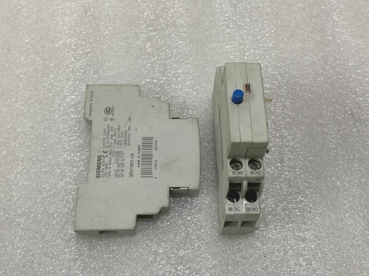 Siemens 3RV1901-1A Auxiliary Switch + 3RV1921-1M Signalling Switch