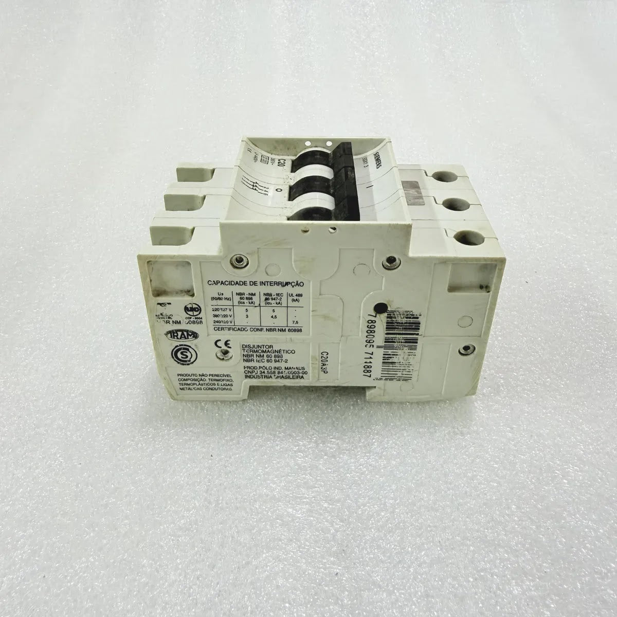 Siemens 5SX1 C20 3 Pole MCB 20A Pre-Owned