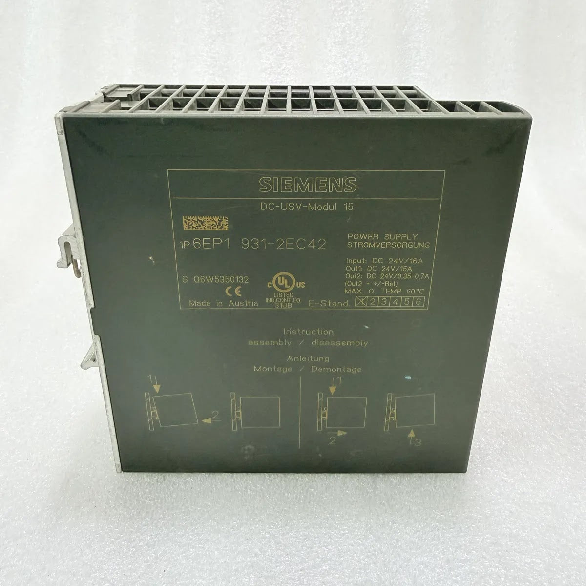 Siemens 6EP1931-2EC42 SITOP DC-UPS Module 15 Pre-Owned
