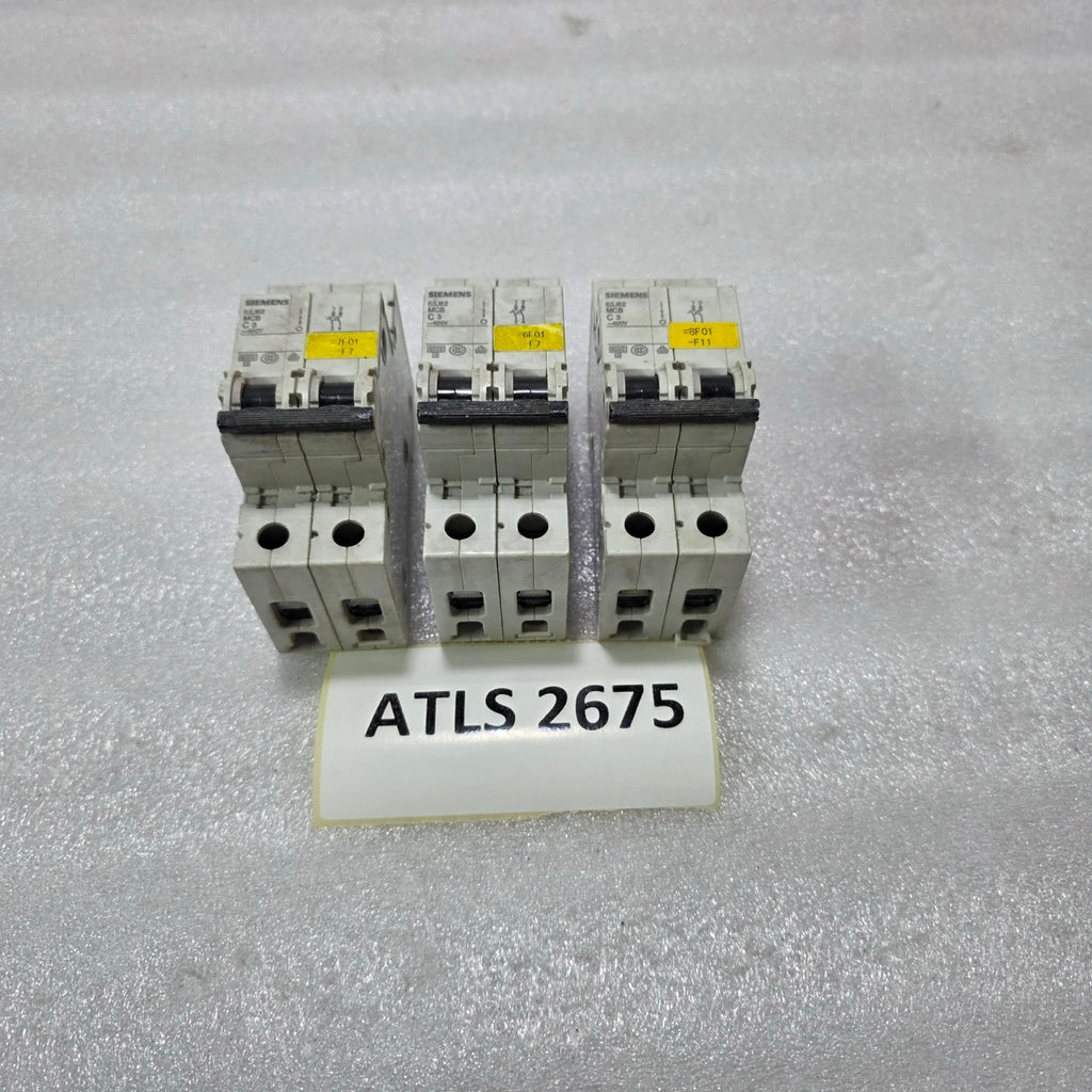 SIEMENS 5SJ62 C3 2P 3A TYPE C 400V 6KA MCB MINIATURE CIRCUIT BREAKER