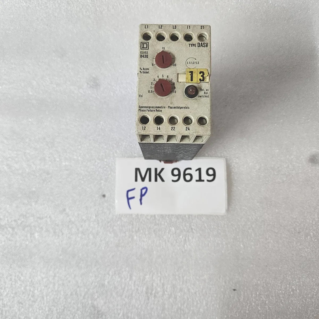 Square D DASV Class 8430 Phase Failure Relay L1/L2/L3 For Parts - FOR PARTS