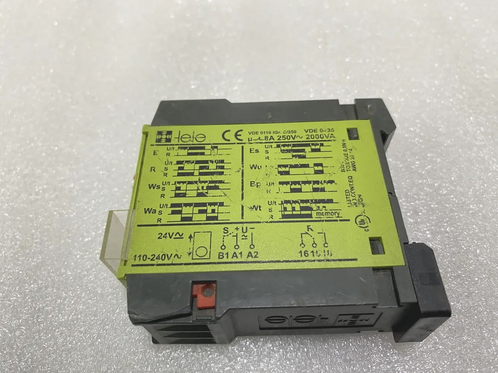 tele D6DM Multifunction Timer Relay 24-230V AC/DC 8 Function 8A 22.5mm Pre-Owned