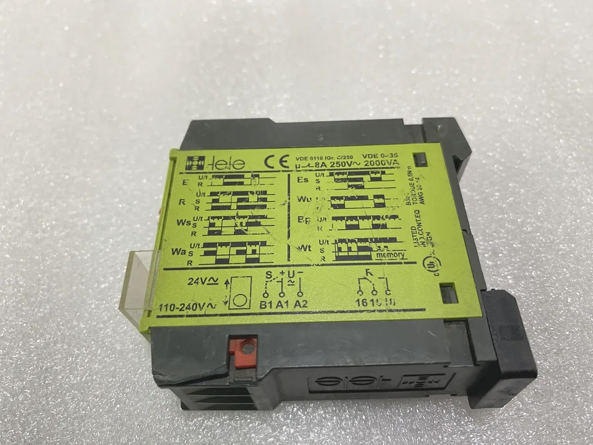 tele D6DM Multifunction Timer Relay 24-230V AC/DC 8 Function 8A 22.5mm Pre-Owned