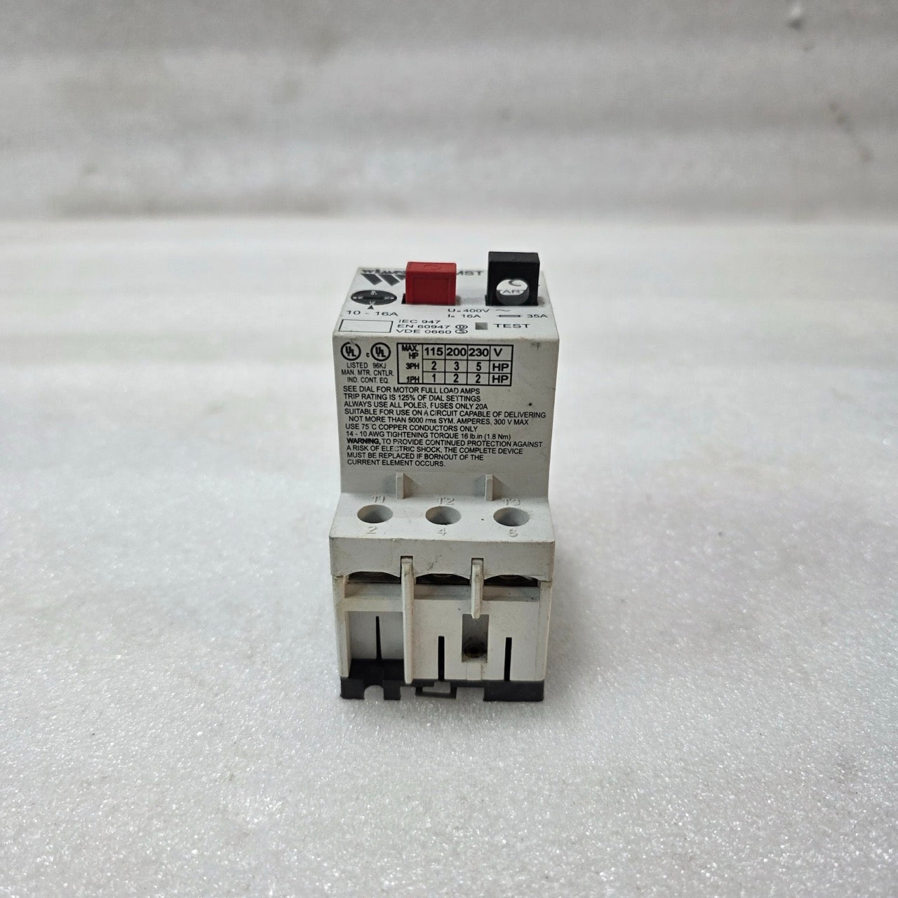 WIMEX MST 25-16 MOTOR STARTER OVERLOAD RELAY 10–16A | 400V AC | IEC 60947 THERMA